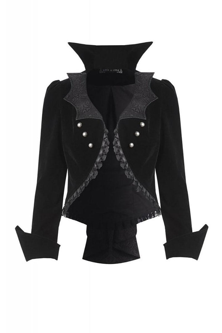 Batwing Collar Tailed Coat - womens outerwear - VampireFreaks - Dark In Love