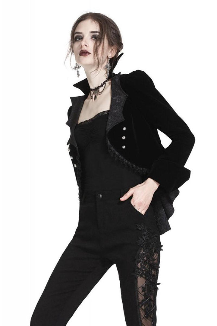 Batwing Collar Tailed Coat - womens outerwear - VampireFreaks - Dark In Love