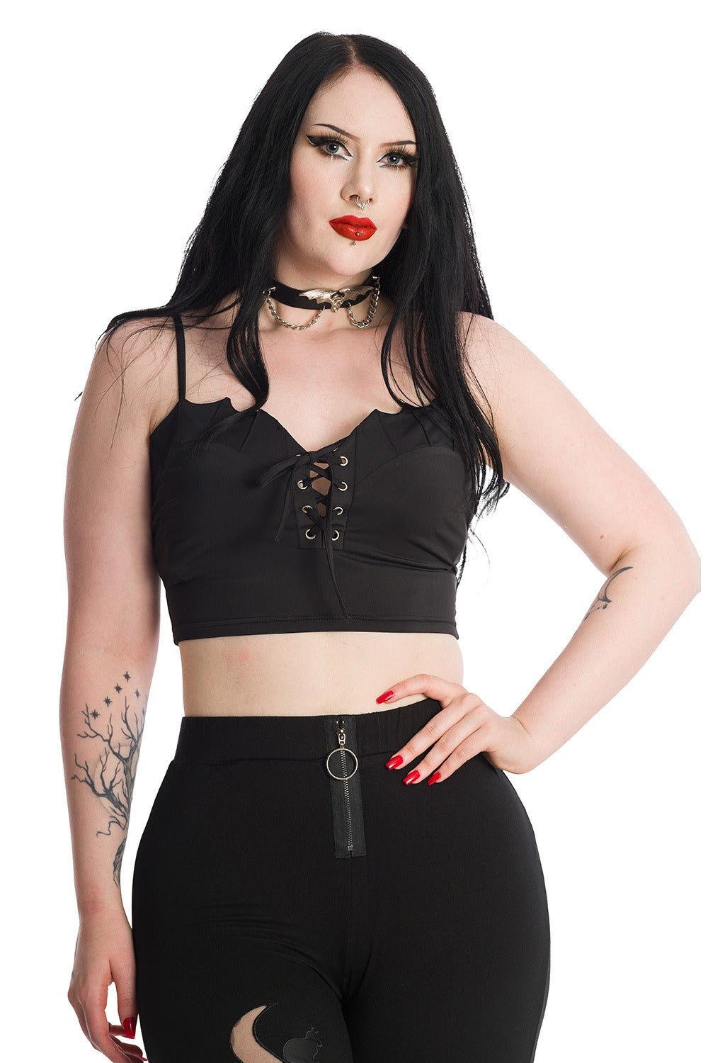 Batwing Crop Top - womens tops - VampireFreaks - Banned Apparel / Lost Queen