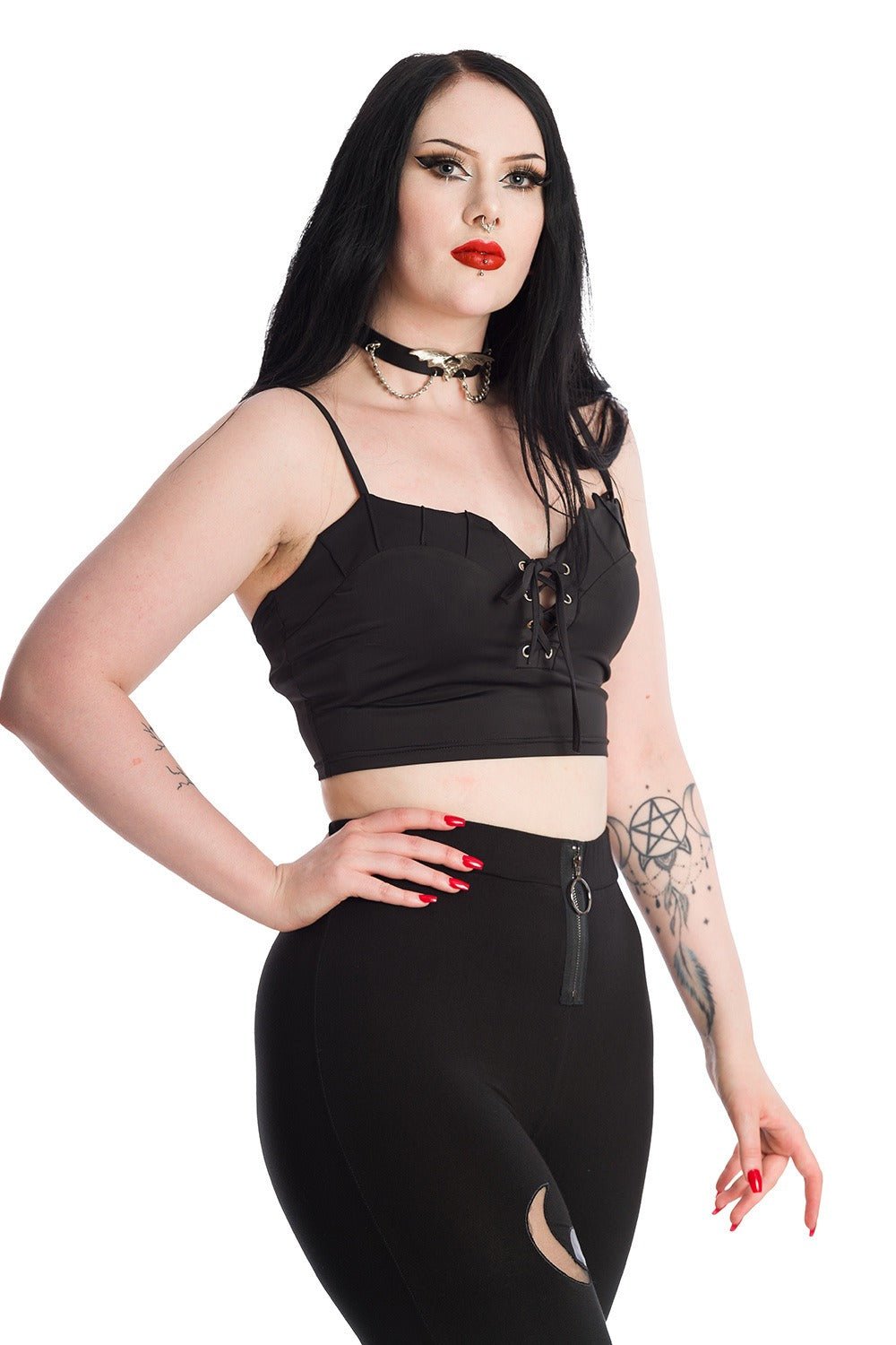 Batwing Crop Top - womens tops - VampireFreaks - Banned Apparel / Lost Queen