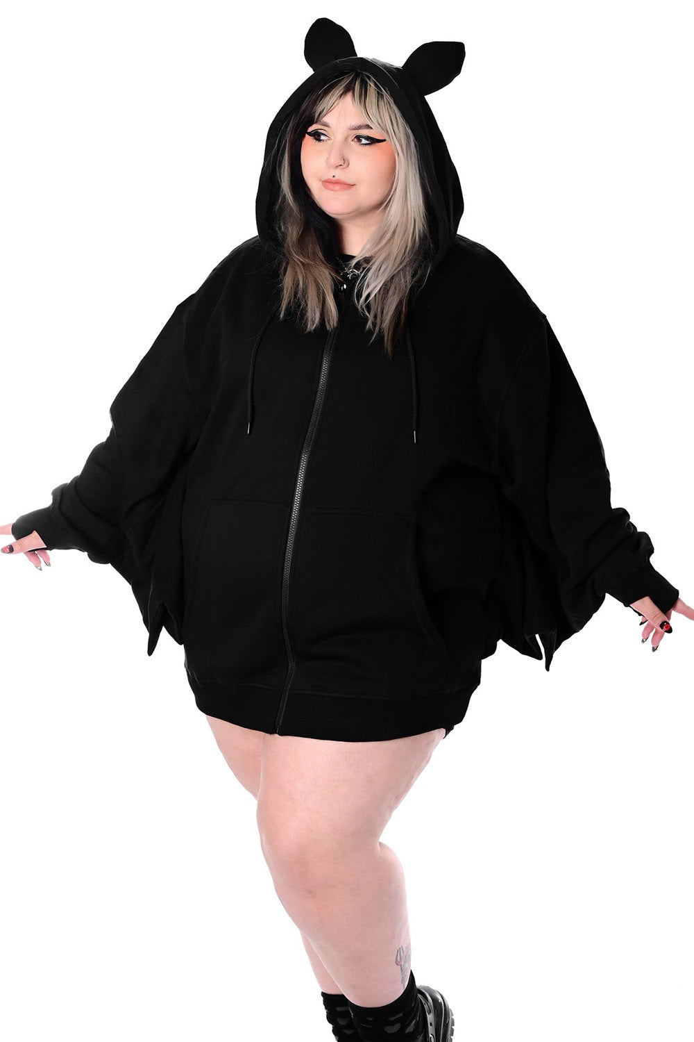 batwing sleeve hoodie jacket