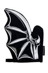 black gothic oven mittens