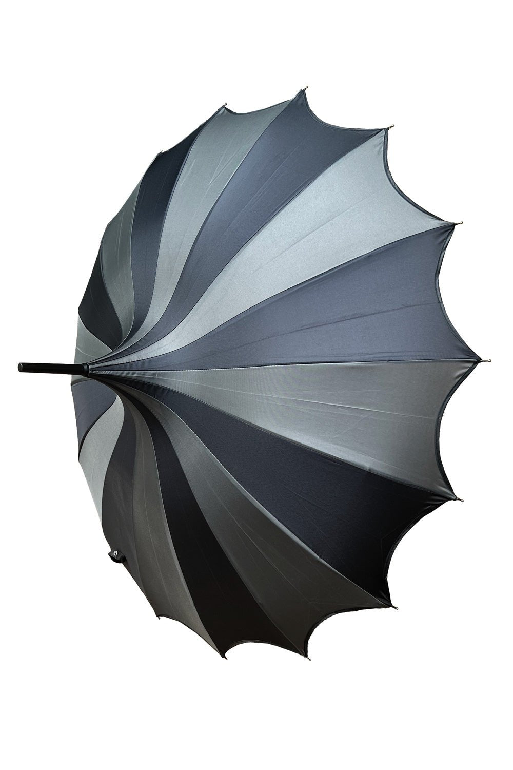 Batwing Pagoda Umbrella [BLACK/GRAY STRIPED]