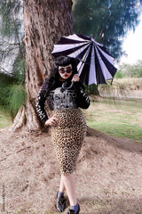 Batwing Pagoda Umbrella [BLACK/WHITE STRIPED] - umbrellas - VampireFreaks - VampireFreaks