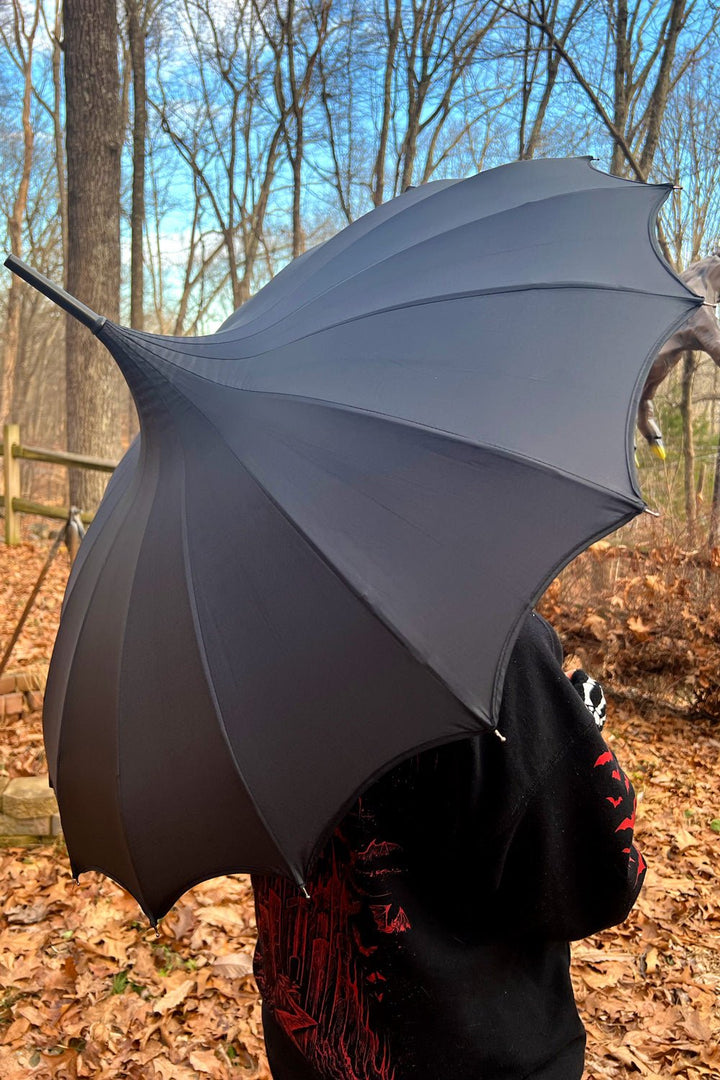 Batwing Pagoda Umbrella [MIDNIGHT BLACK] - umbrellas - VampireFreaks - VampireFreaks