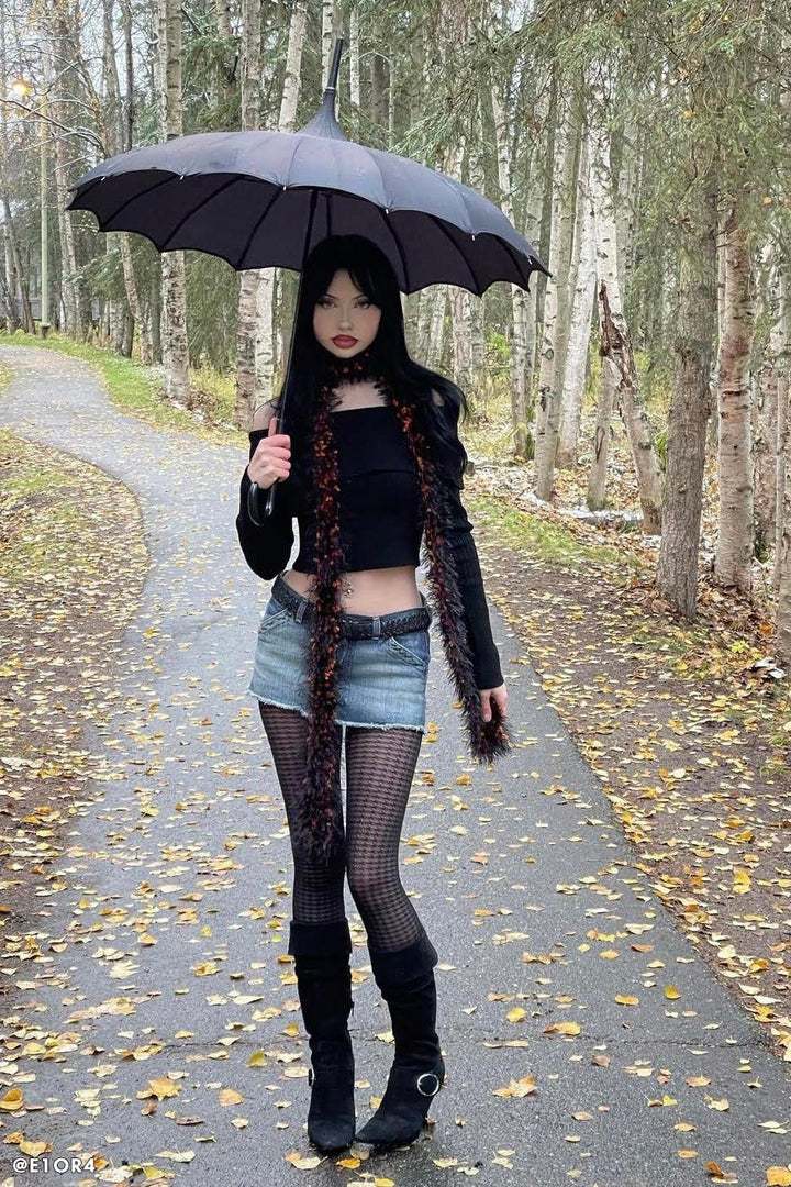 Batwing Pagoda Umbrella [MIDNIGHT BLACK] - umbrellas - VampireFreaks - VampireFreaks