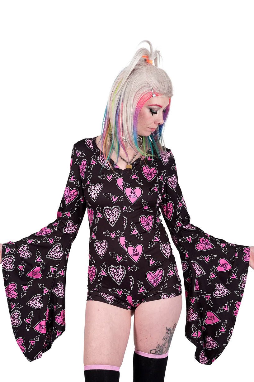 Be Mine Hellz Bells Pajama Romper - womens sleepwear - VampireFreaks - Too Fast