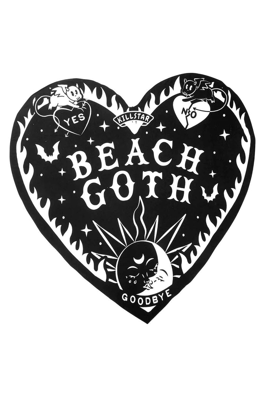 Beach Goth Heart Towel - housewares - VampireFreaks - Killstar