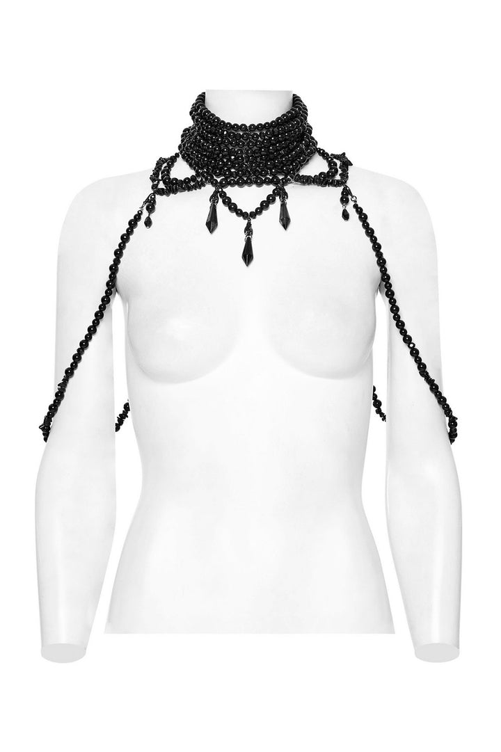gothic beaded choker necklace