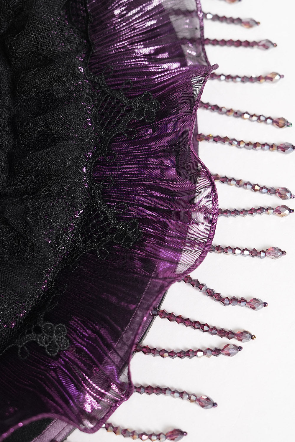 beaded tasseled victorian goth embroidered hat