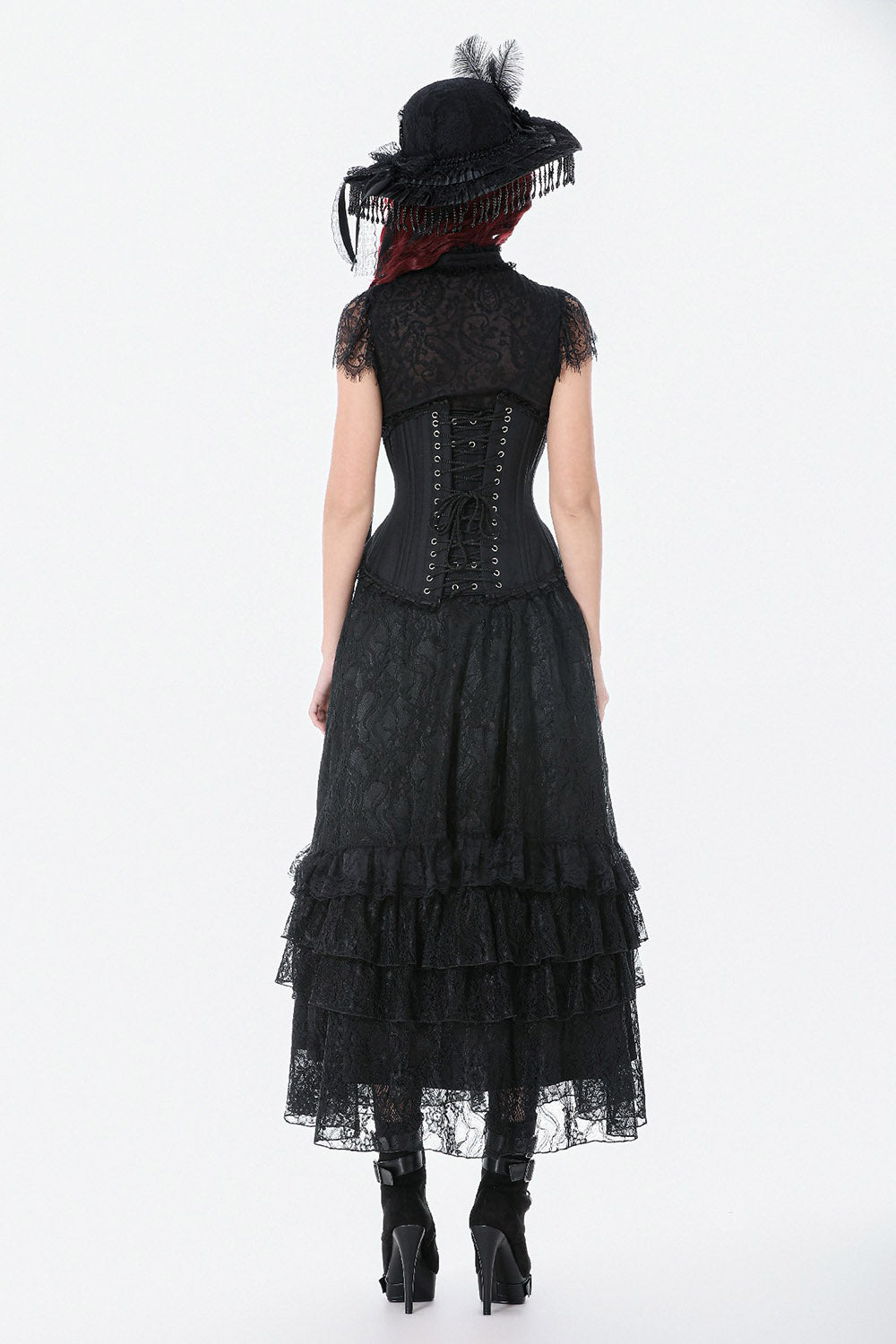 steampunk beaded black victorian hat