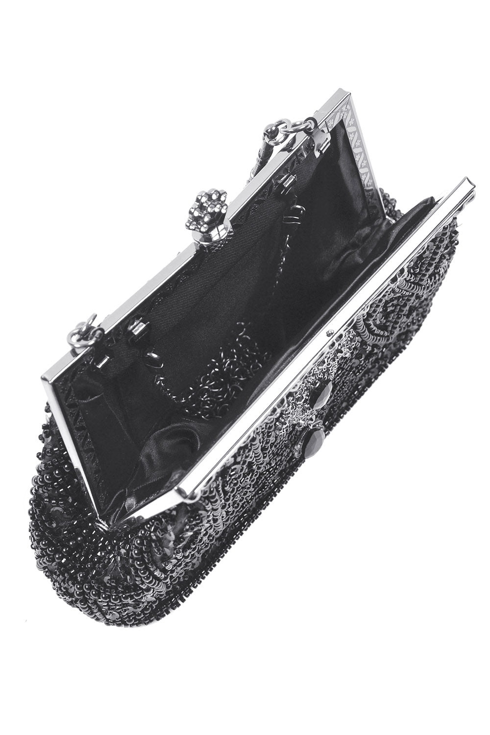 kisslock victorian small beaded handbag