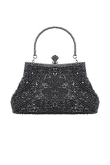 victorian small beaded handbag with handle
