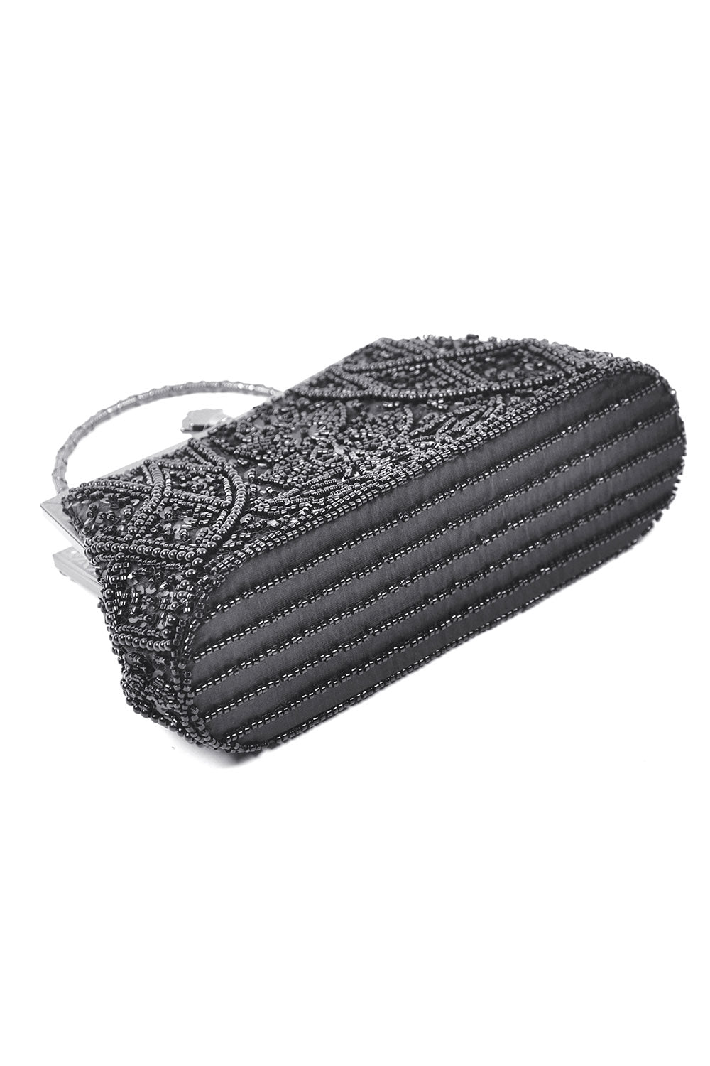 black gothic victorian small beaded handbag