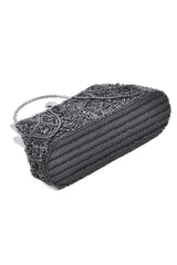 black gothic victorian small beaded handbag