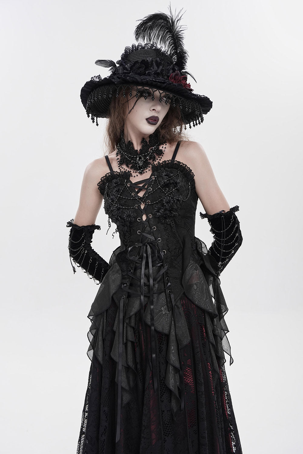 womens asymmetric hem gothic top 