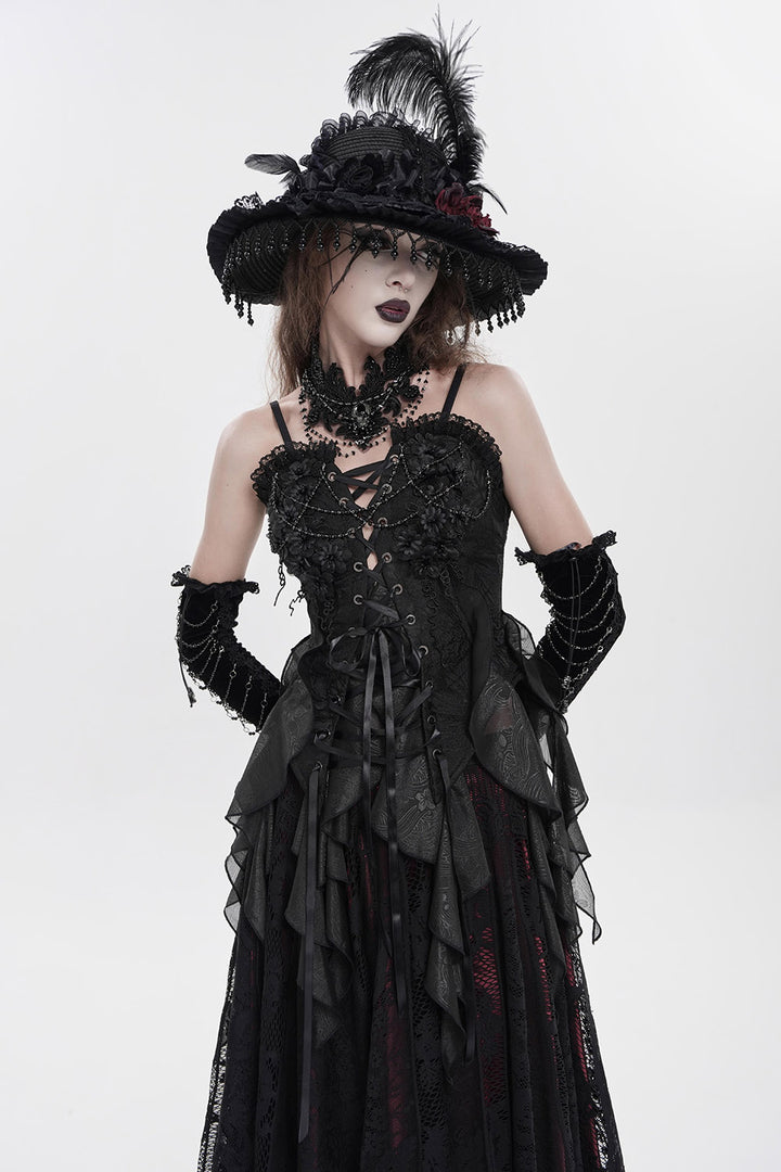 womens asymmetric hem gothic top 