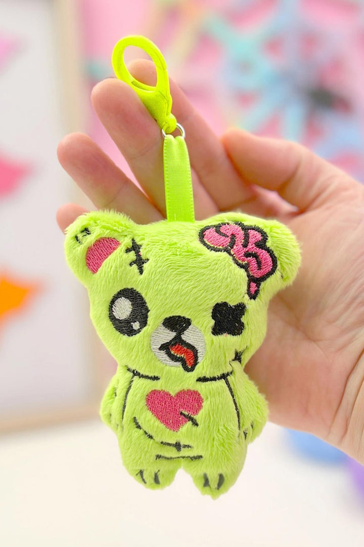 zombie teddy bear keychain