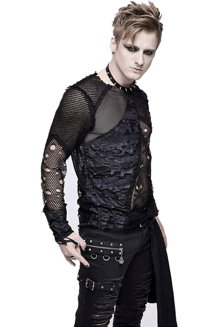 Beast Inside Patchwork Top - mens tops - VampireFreaks - Devil Fashion