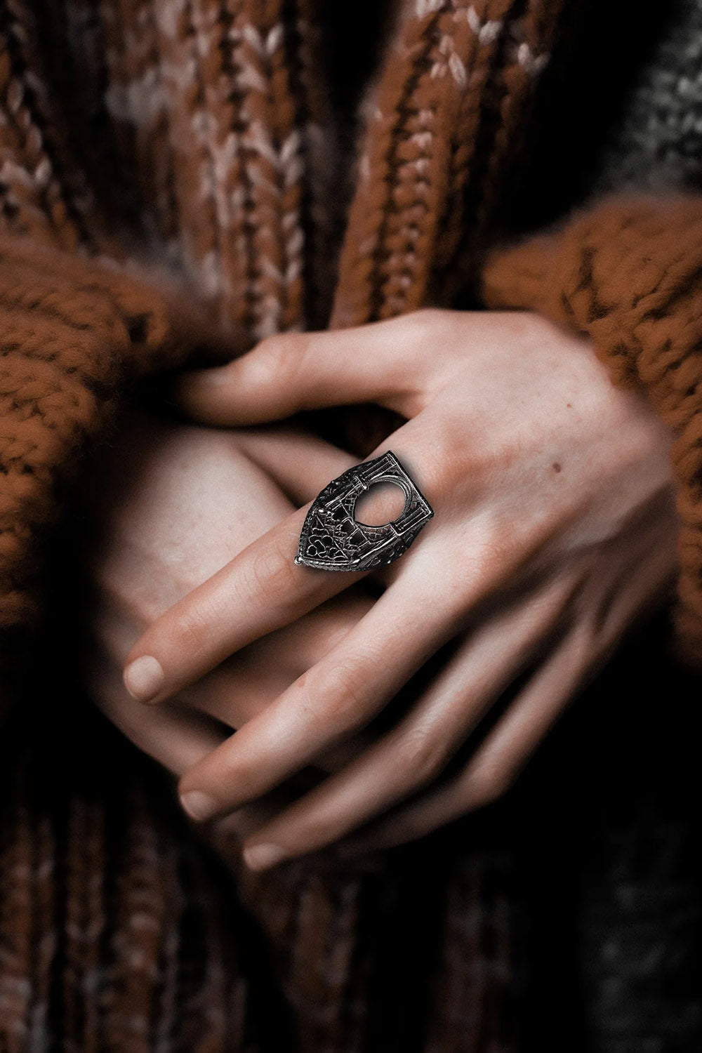 mens ornate goth ring