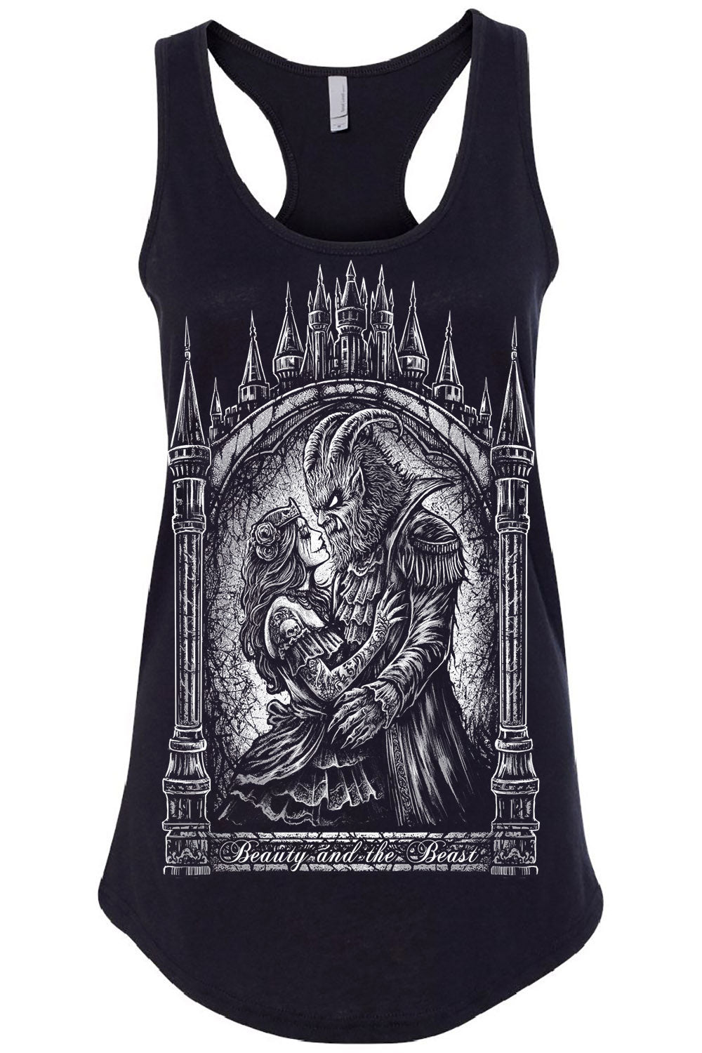 romantic goth tattooed mens gothic beauty and the beast t-shirt 