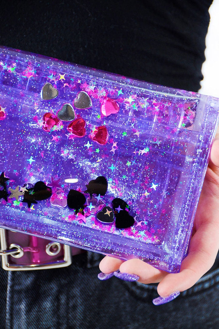 Bedazzled Liquid Glitter Wallet - bags & wallets - VampireFreaks - Electric Bubblegum