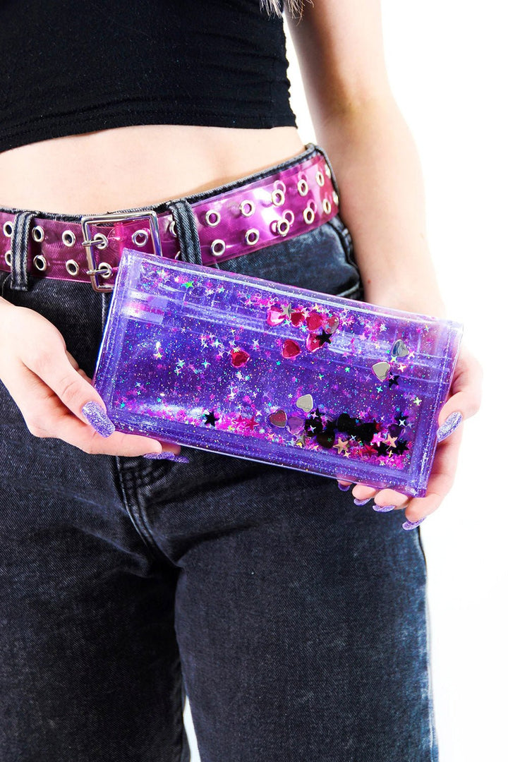 Bedazzled Liquid Glitter Wallet - bags & wallets - VampireFreaks - Electric Bubblegum