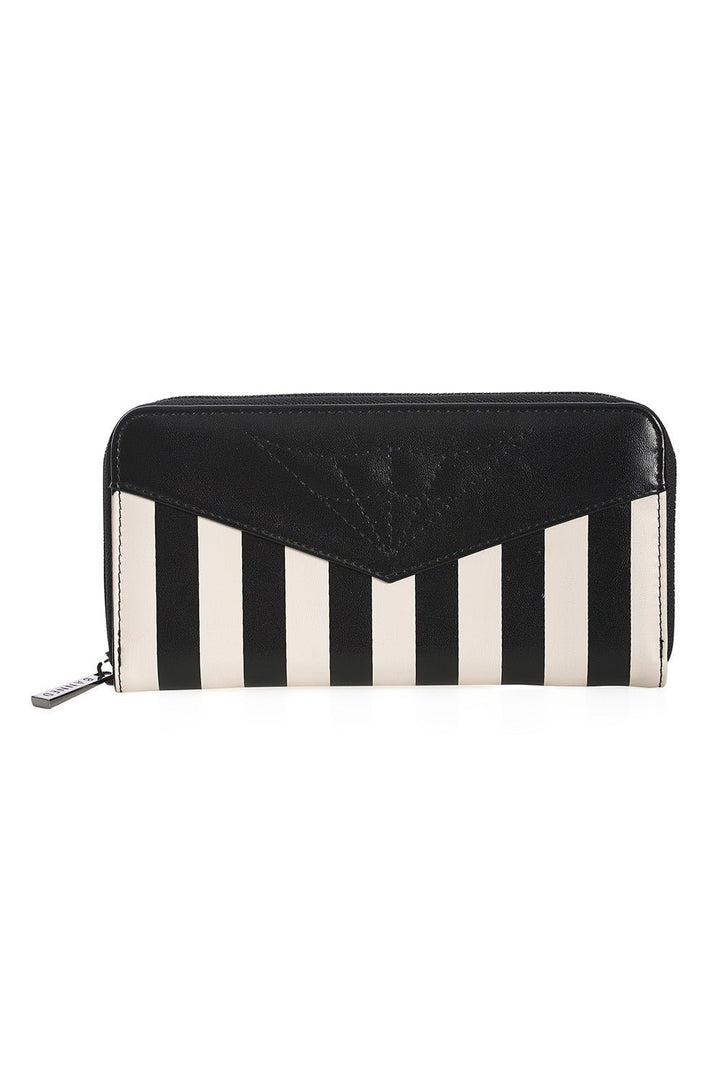 Beetleghost Black & White Striped Wallet - bags & wallets - VampireFreaks - Banned Apparel / Lost Queen