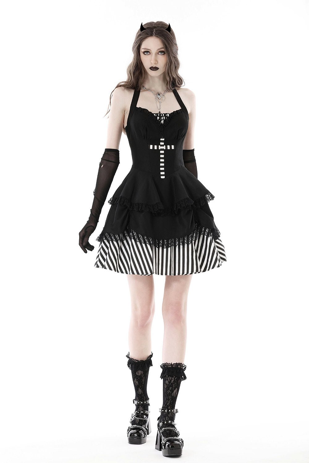 Beetlejuice Swing Mini Dress - dresses - VampireFreaks - Dark In Love