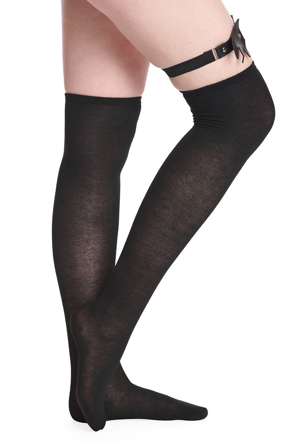 Bella Bat Thigh Garter - socks & stockings - VampireFreaks - Banned Apparel / Lost Queen