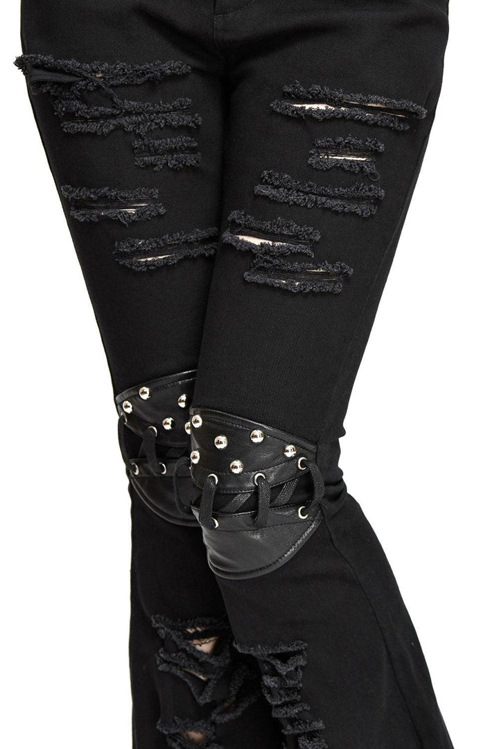 Bellatrix Strange Shredded Bell Bottoms - womens bottoms - VampireFreaks - Devil Fashion