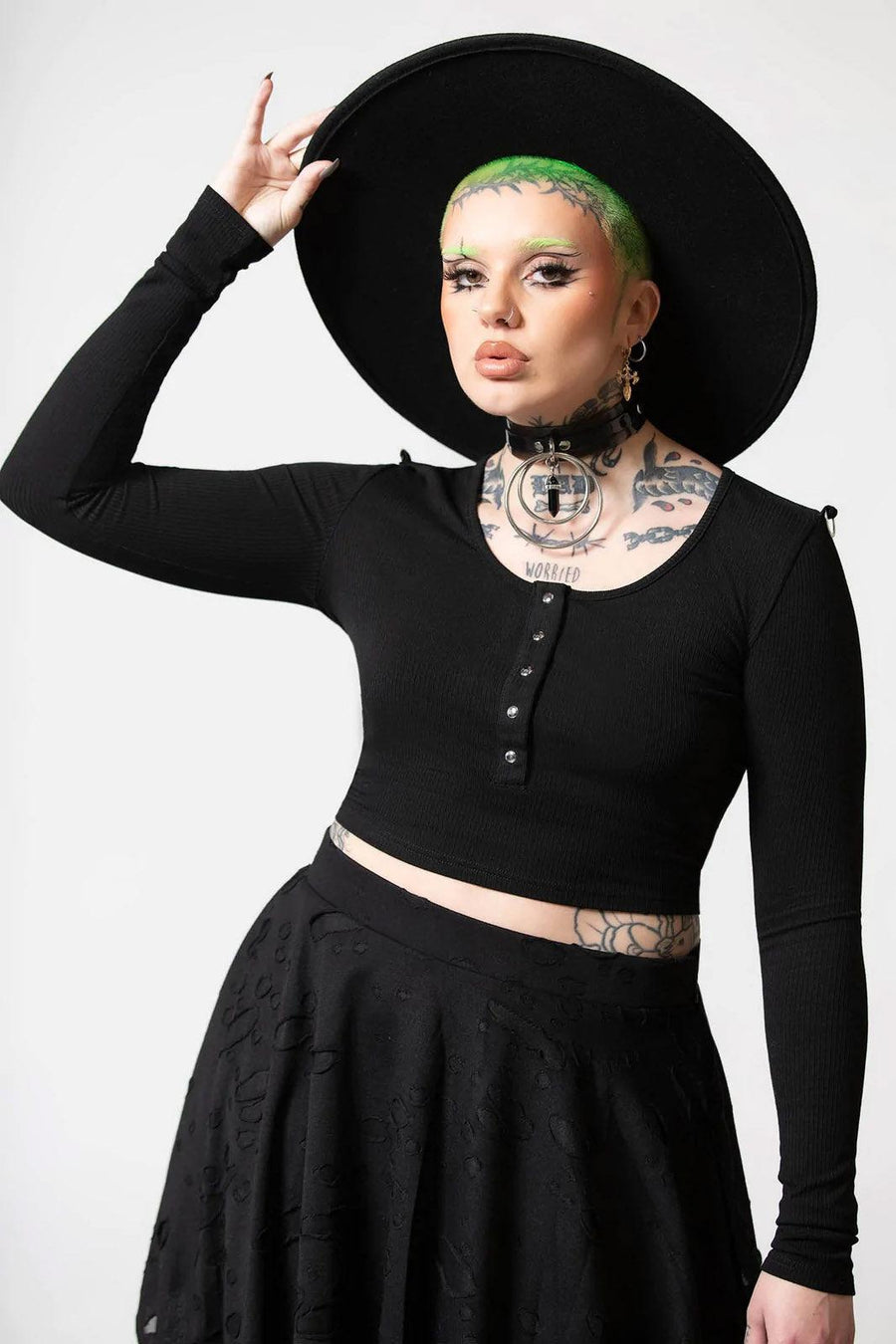 Bethel Long Sleeve Top - womens tops - VampireFreaks - Killstar