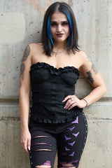 gothic romantic strapless lace bustier