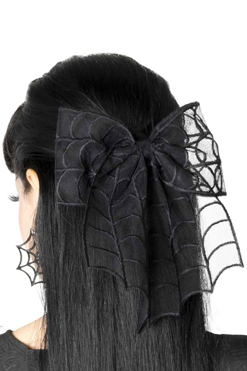 Spiderweb Lace Hair Bow