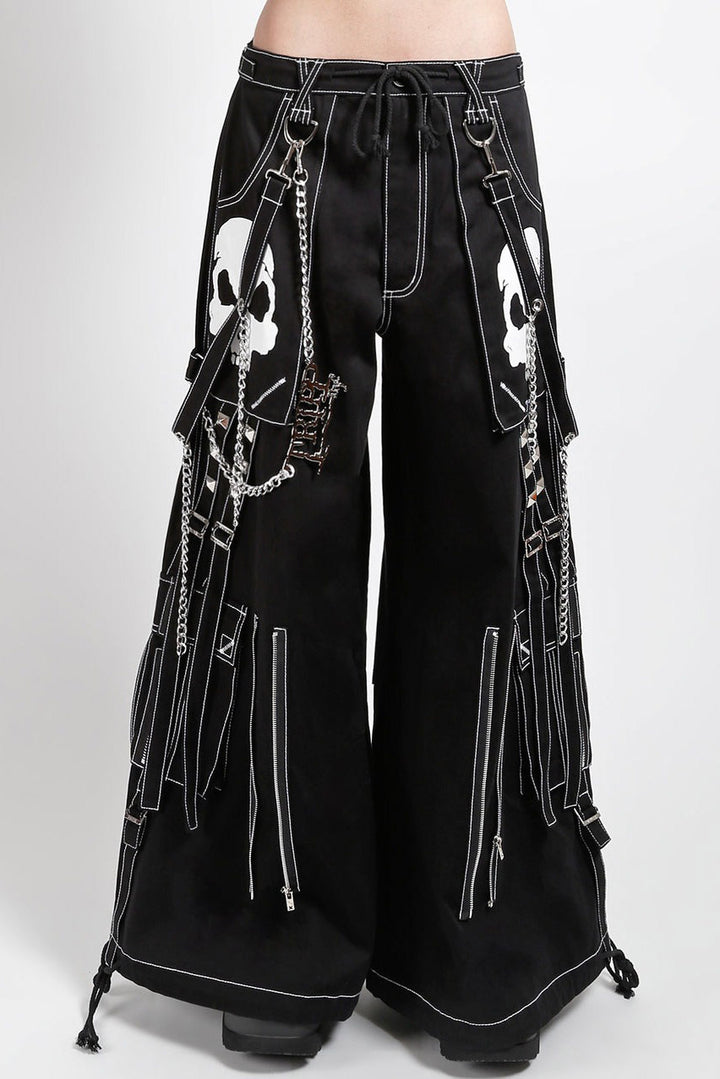 womens gothic skull baggy fit oversized cotton pants