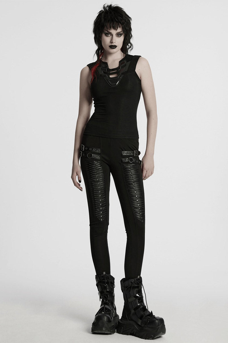 womens grunge goth tank top with armor 