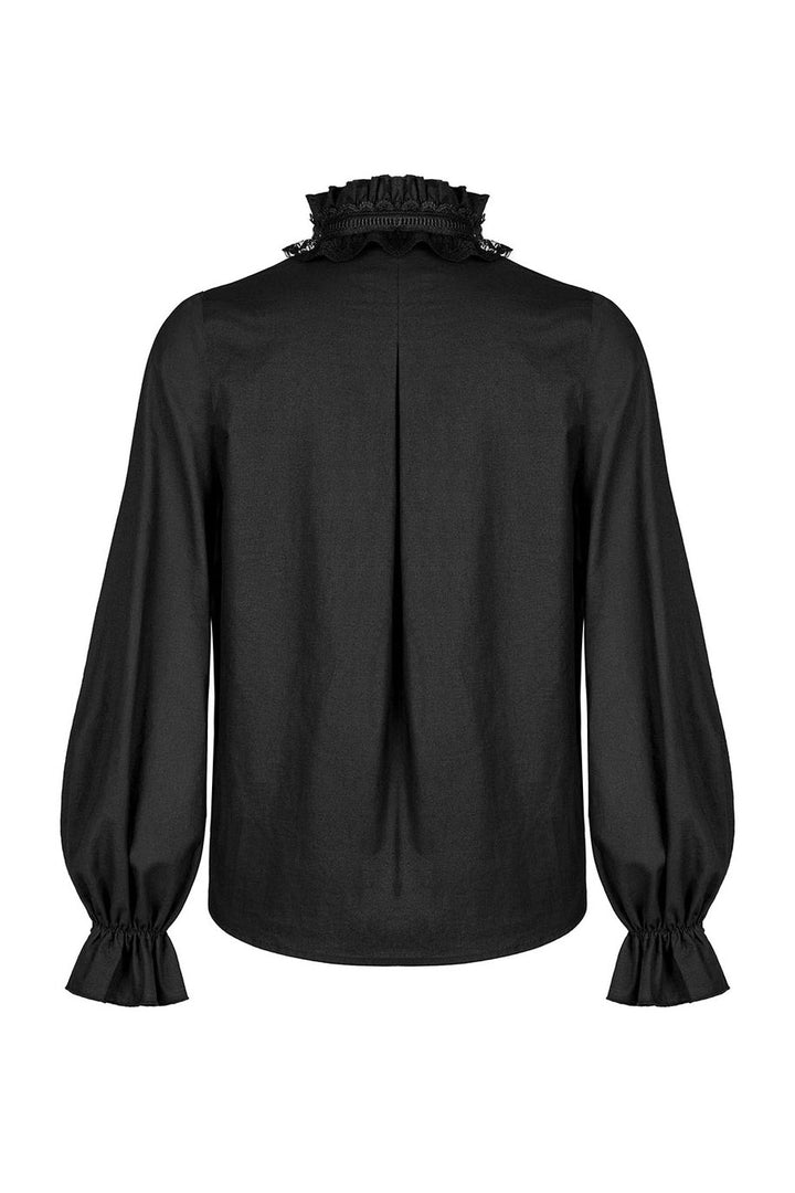 vintage goth mens cotton ruffled shirt