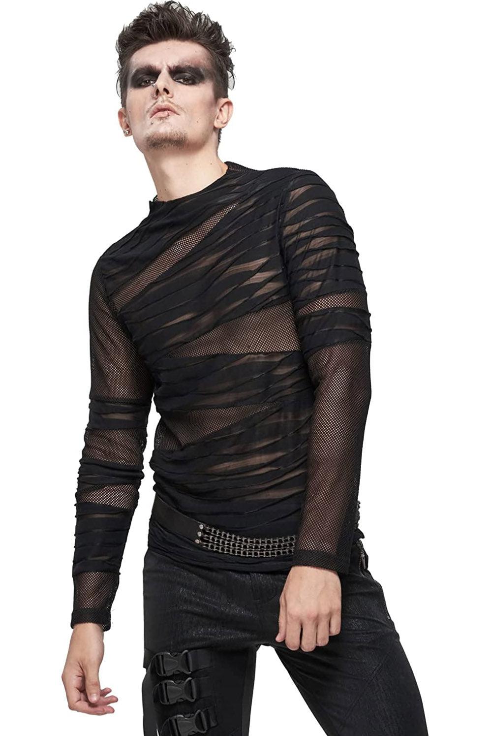 Biohazard Bandage Fishnet Top - mens tops - VampireFreaks - Devil Fashion