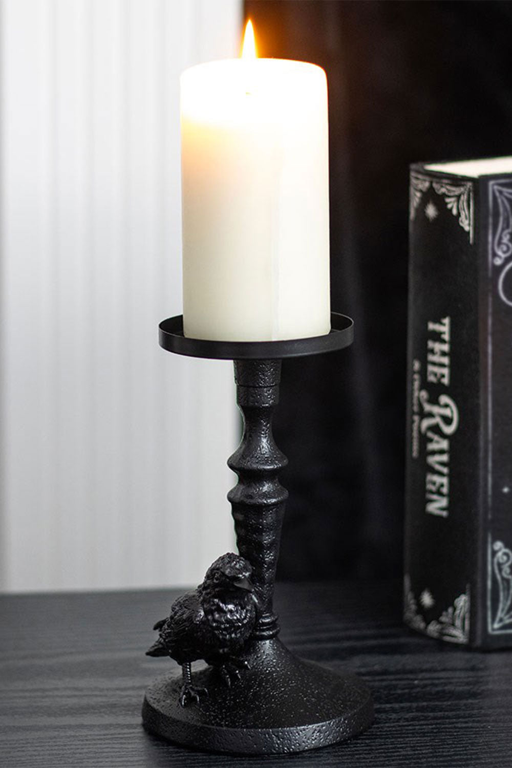 Mystic Raven Pillar Candle Holder from Something Different