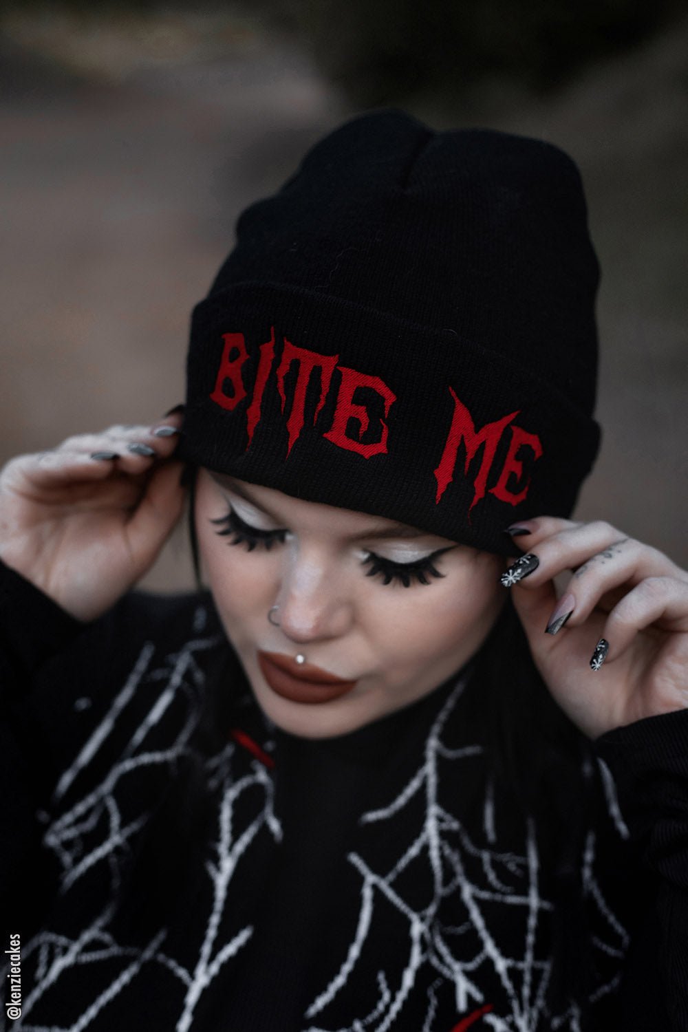 Bite Me Beanie - hats & scarves & headwear - VampireFreaks - VampireFreaks