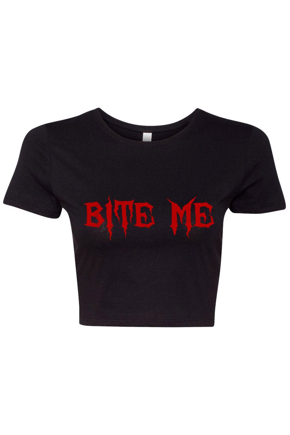 Bite Me Crop Top - womens graphic tees - VampireFreaks - VampireFreaks