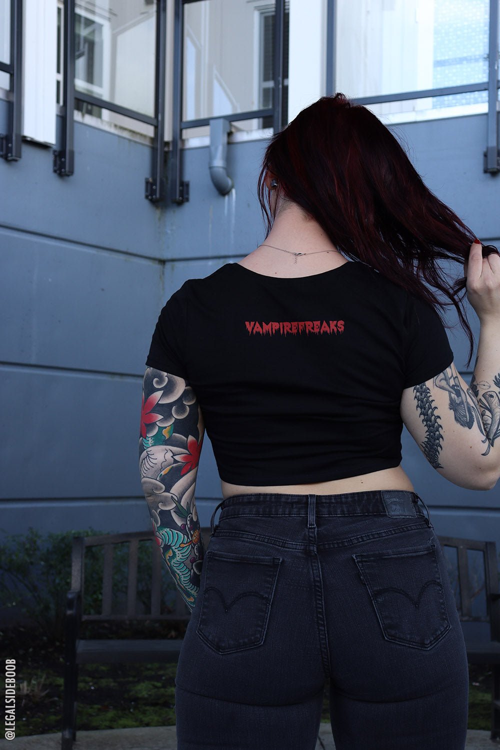 Bite Me Crop Top - womens graphic tees - VampireFreaks - VampireFreaks