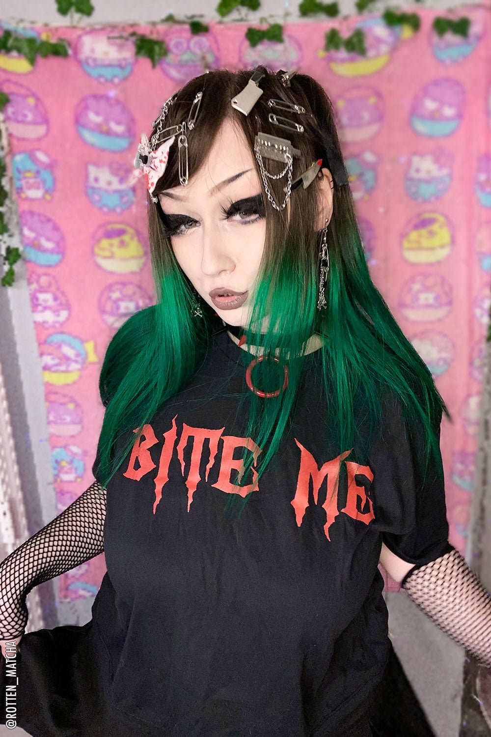 Bite Me Crop Top - womens graphic tees - VampireFreaks - VampireFreaks