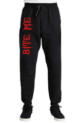 "bite me' graphic vampire goth sweatpants