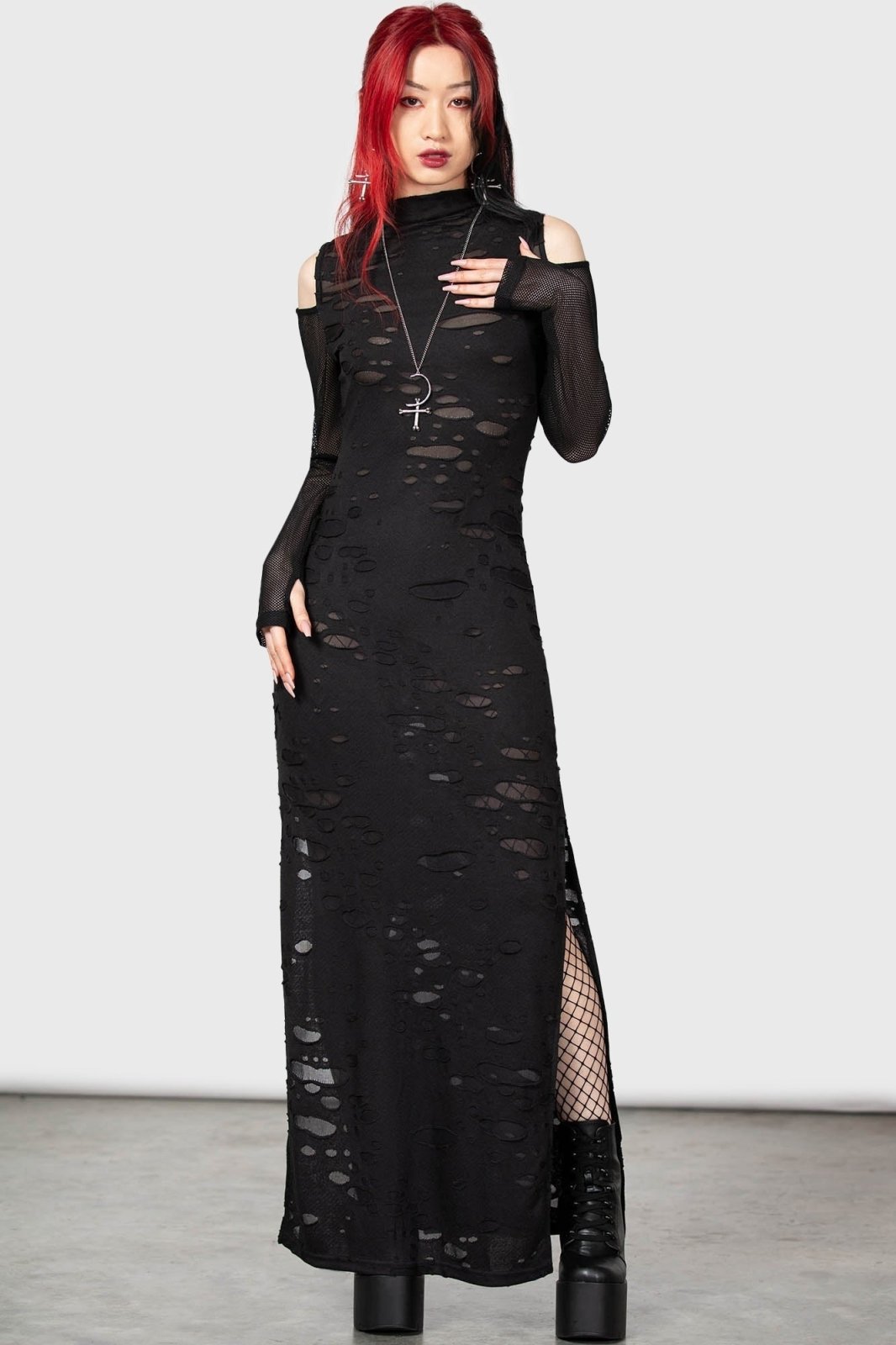 Biters Maxi Dress [B] - dresses - VampireFreaks - Killstar