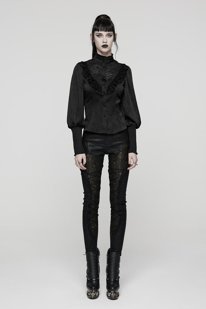 floral lace gothic blouse