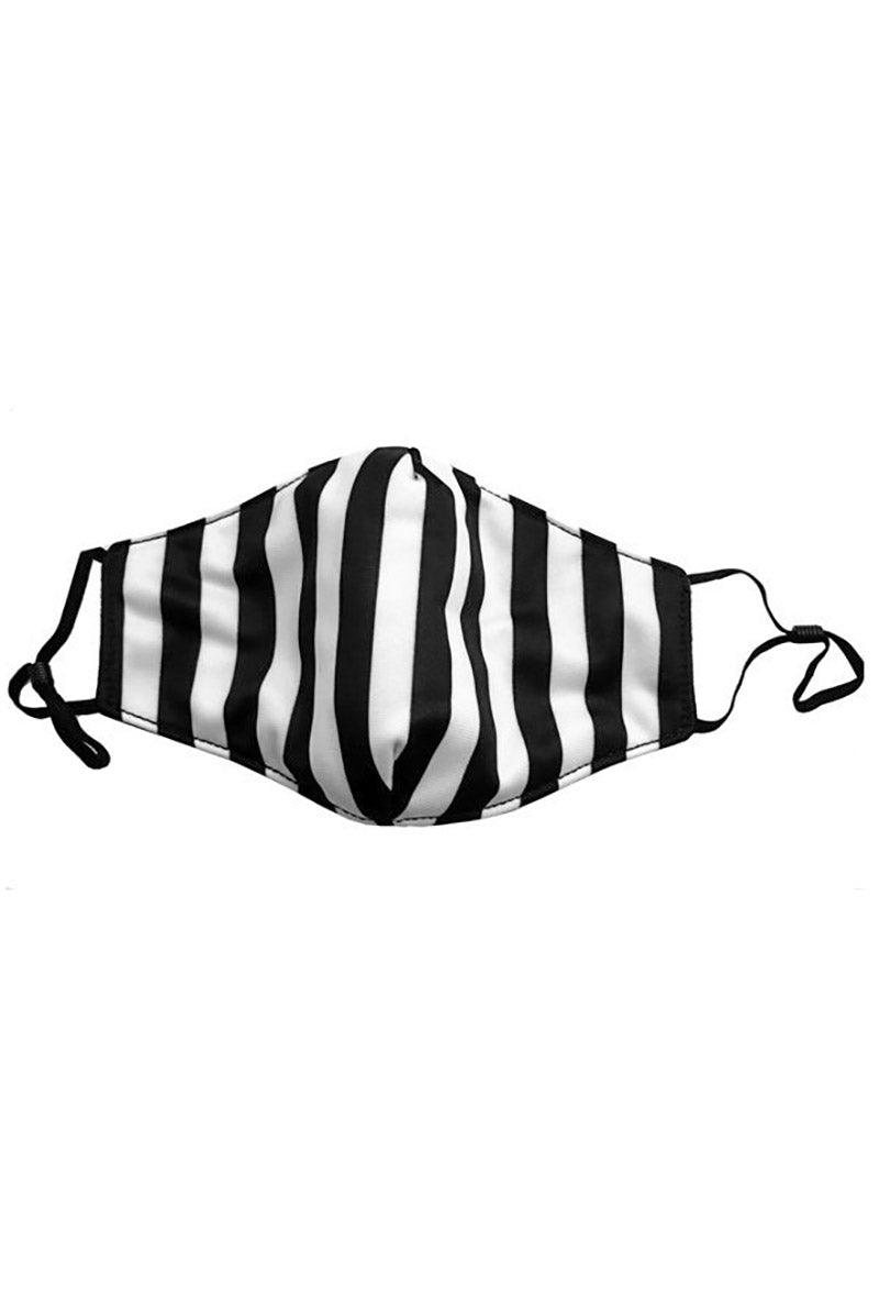 Black and White Striped Mask - face masks - VampireFreaks - Sourpuss