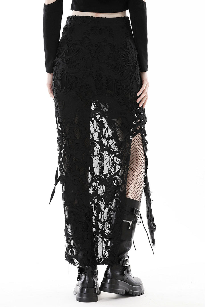 Black Apocalypse Maxi Slit Skirt - skirts - VampireFreaks - Dark In Love