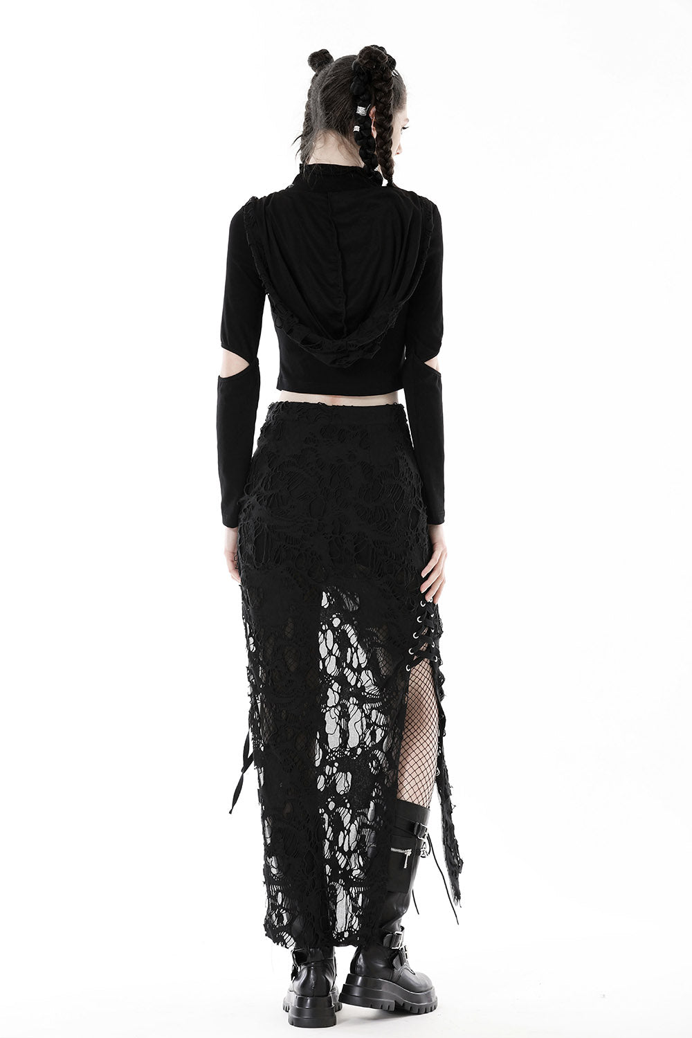 Black Apocalypse Maxi Slit Skirt - skirts - VampireFreaks - Dark In Love