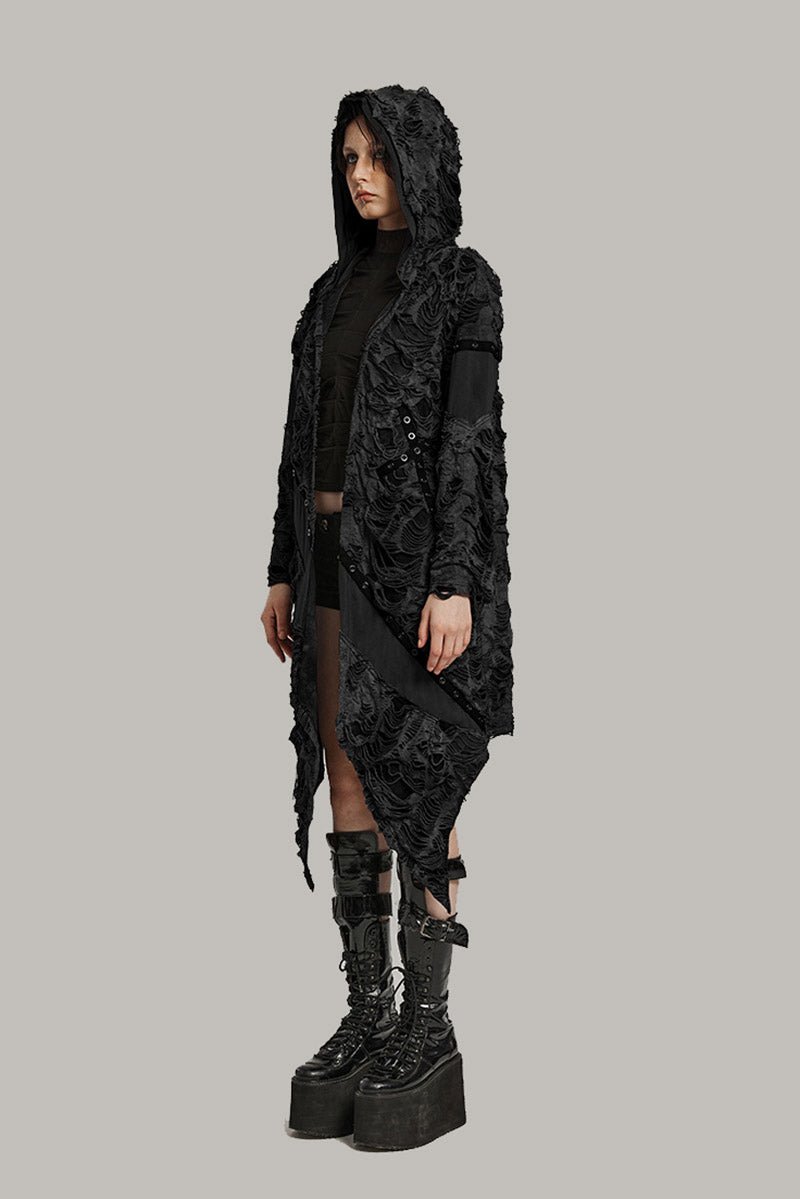 Black Apocalypse Ripped Cardigan - womens outerwear - VampireFreaks - Punk Rave